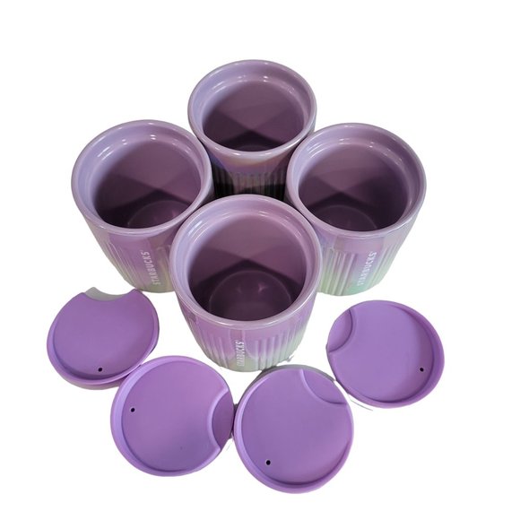 Starbucks Winter 2022 Ceramic Double Wall Purple Iridescent Tumbler 4 count 8oz - Picture 7 of 7